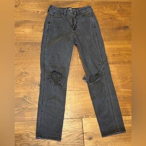 Hollister Black High Rise Mom Jeans, size 0, Long